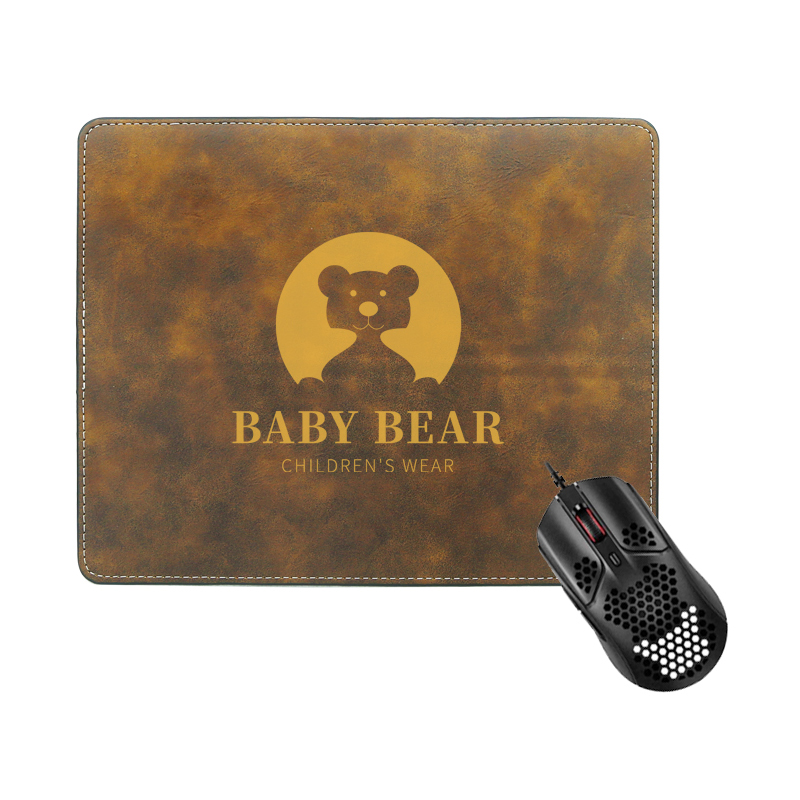 Tappetino per mouse rettangolare in similpelle laserabile 25*20 cm