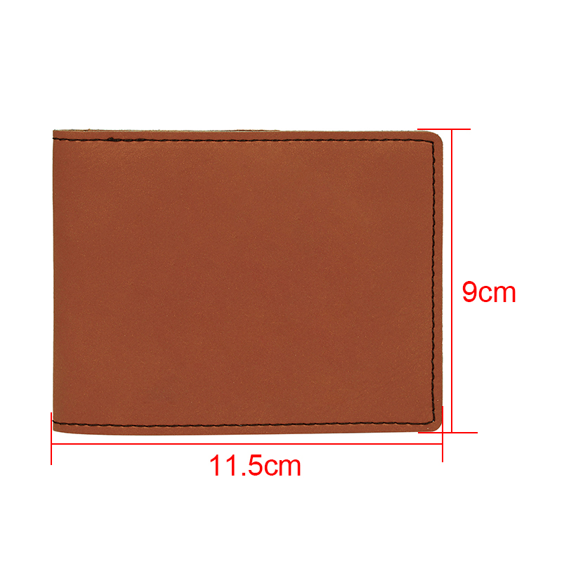 Portafoglio da uomo bifold in similpelle laserabile con tasca portamonete