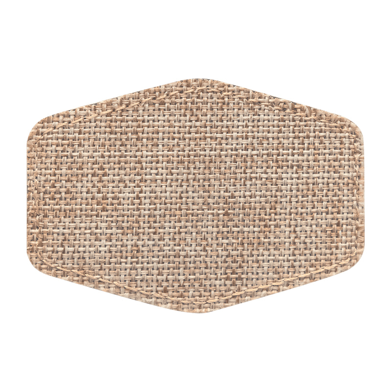 Toppa sublimabile esagonale in tela da 3 1/2 'x 2 1/2' con adesivo