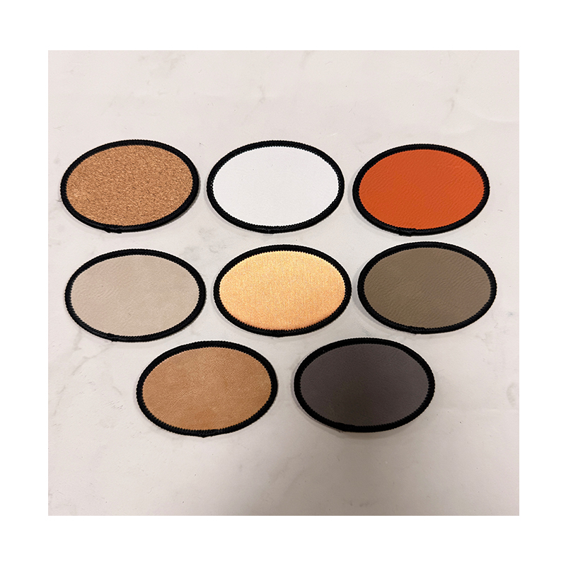 Toppa Merrow ovale in similpelle laserabile da 3 1/2 'x 2 1/2' con adesivo