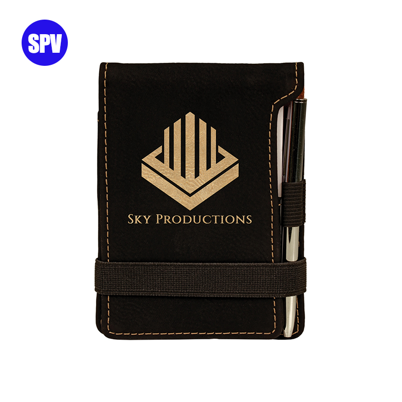 Mini blocco note in similpelle laserabile con penna