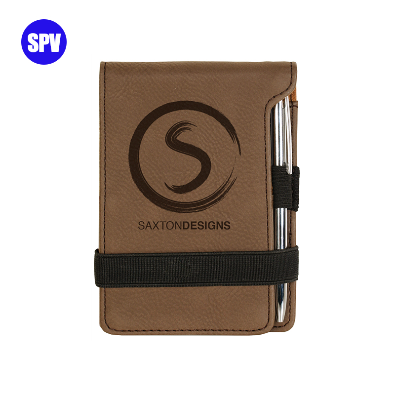Mini blocco note in similpelle laserabile con penna