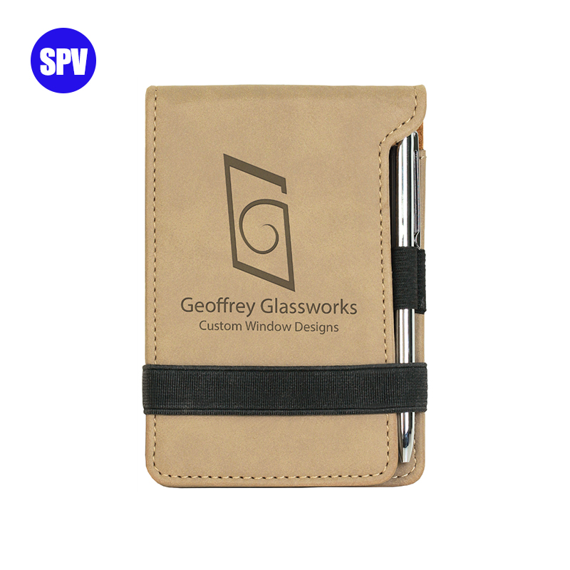 Mini blocco note in similpelle laserabile con penna