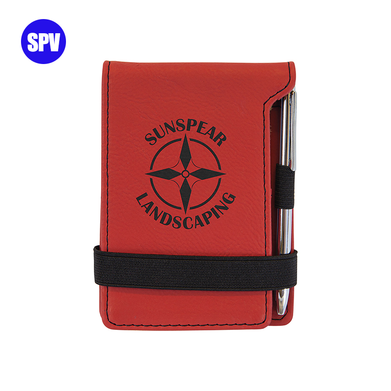 Mini blocco note in similpelle laserabile con penna