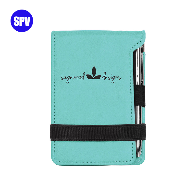 Mini blocco note in similpelle laserabile con penna