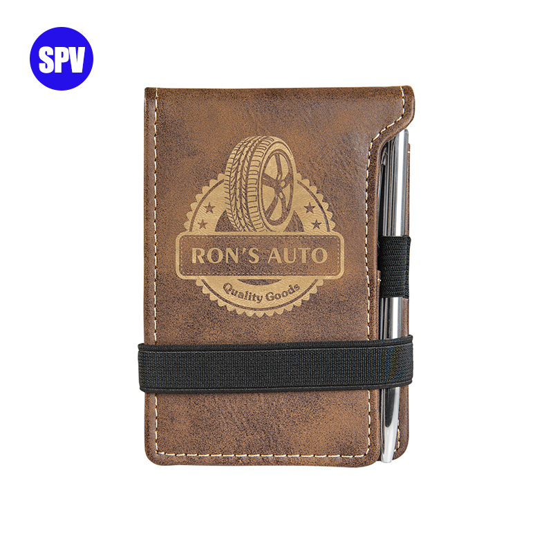 Mini blocco note in similpelle laserabile con penna