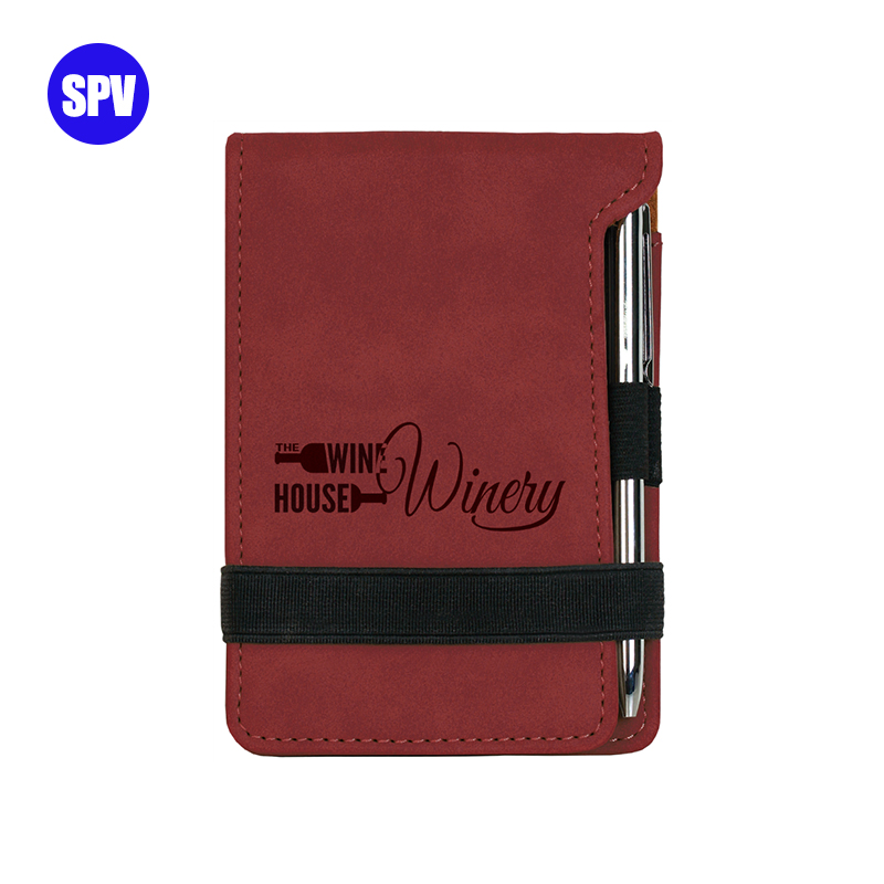 Mini blocco note in similpelle laserabile con penna