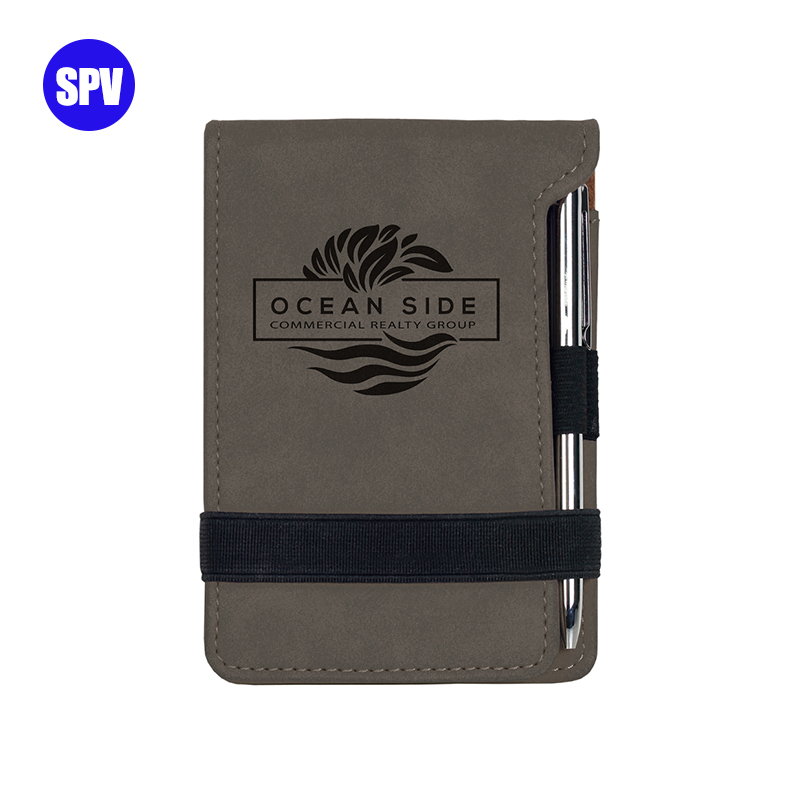 Mini blocco note in similpelle laserabile con penna