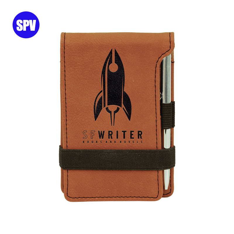 Mini blocco note in similpelle laserabile con penna