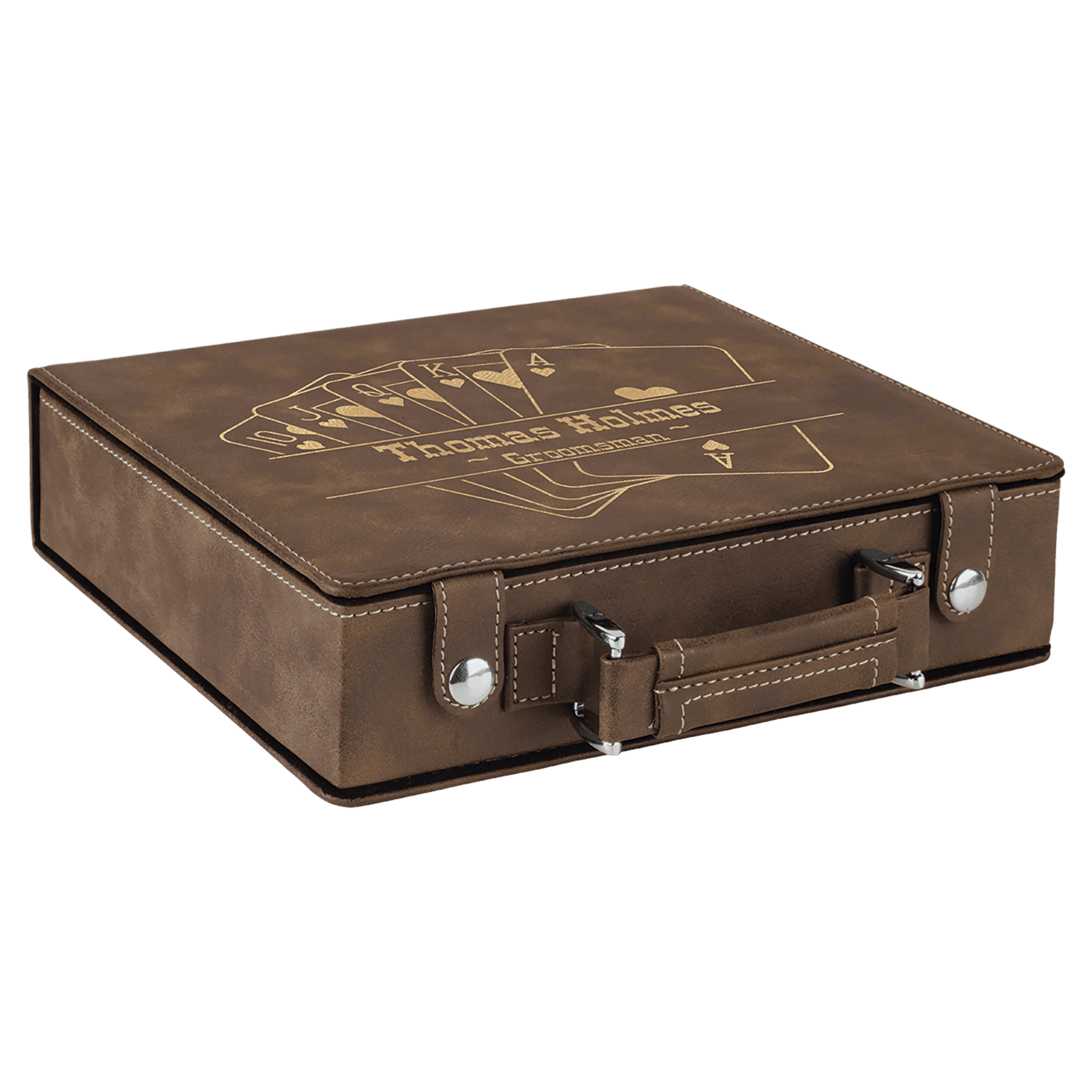 Set da poker, carte e dadi in similpelle laserabile