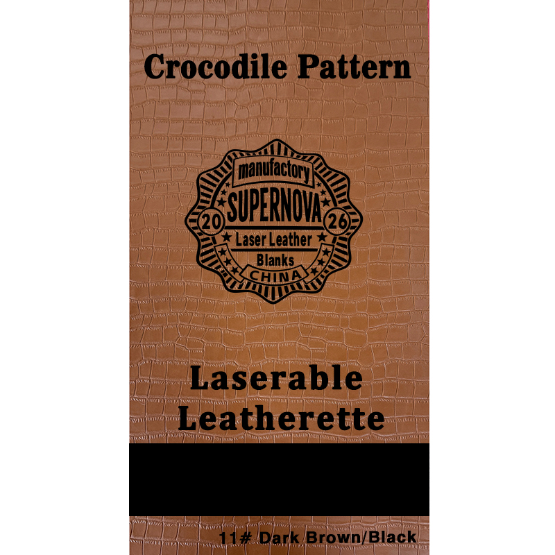 Foglio in similpelle laserabile con goffratura coccodrillo con adesivo/senza adesivo Foglio in similpelle laserabile con goffratura coccodrillo con adesivo/senza adesivo