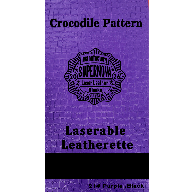 Foglio in similpelle laserabile con goffratura coccodrillo con adesivo/senza adesivo Foglio in similpelle laserabile con goffratura coccodrillo con adesivo/senza adesivo