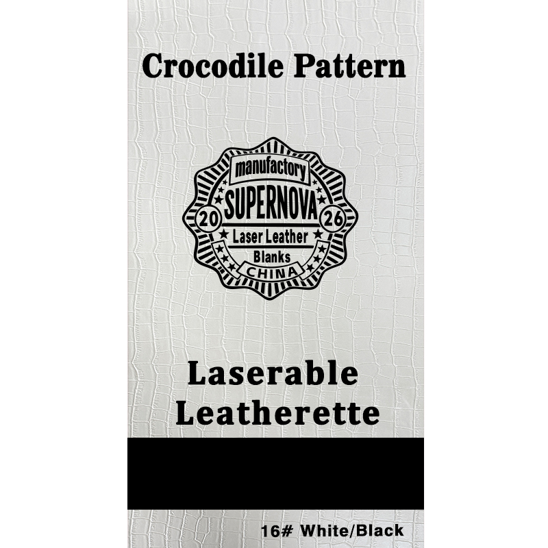 Foglio in similpelle laserabile con goffratura coccodrillo con adesivo/senza adesivo Foglio in similpelle laserabile con goffratura coccodrillo con adesivo/senza adesivo