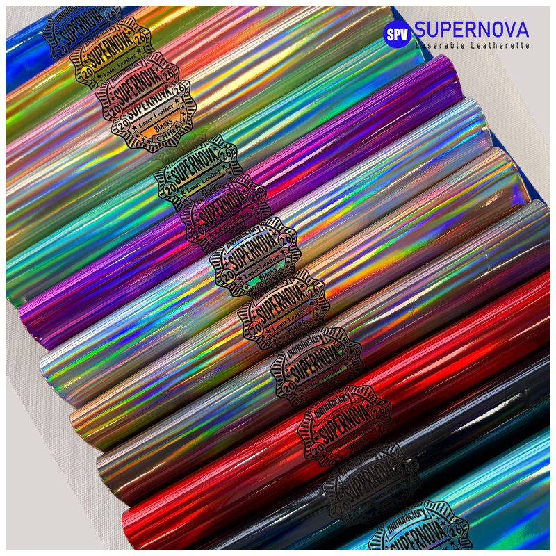 Foglio in similpelle olografica laserabile con adesivo/senza adesivo