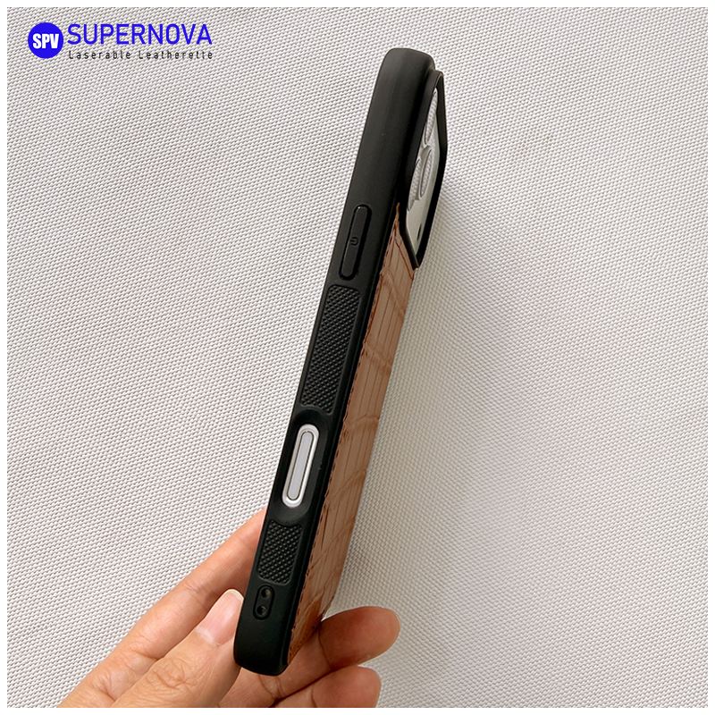Custodia per telefono in similpelle laserabile