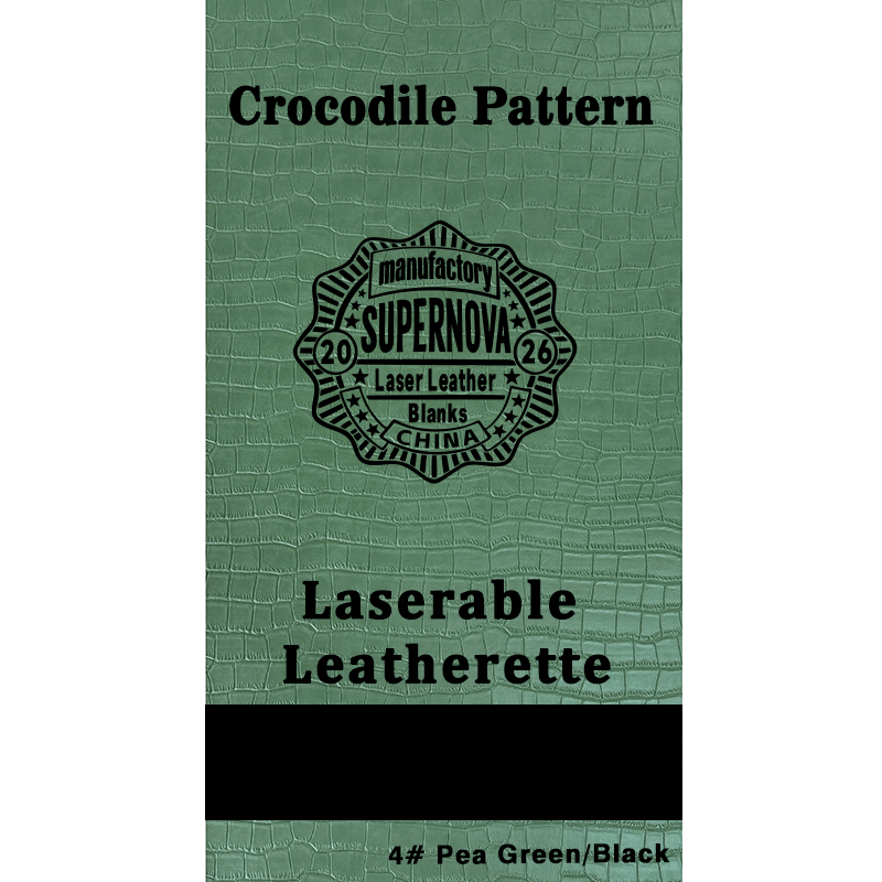 Foglio in similpelle laserabile con goffratura coccodrillo con adesivo/senza adesivo Foglio in similpelle laserabile con goffratura coccodrillo con adesivo/senza adesivo