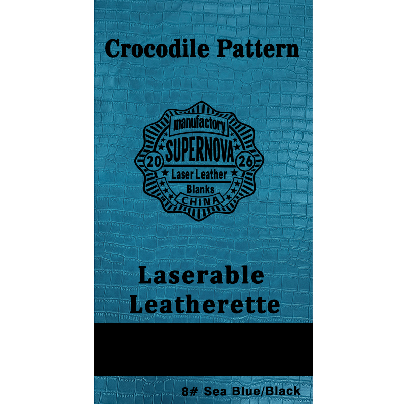 Foglio in similpelle laserabile con goffratura coccodrillo con adesivo/senza adesivo Foglio in similpelle laserabile con goffratura coccodrillo con adesivo/senza adesivo