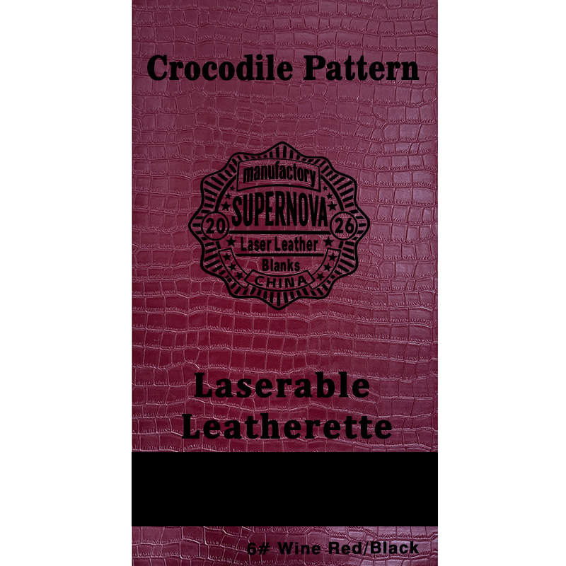 Foglio in similpelle laserabile con goffratura coccodrillo con adesivo/senza adesivo Foglio in similpelle laserabile con goffratura coccodrillo con adesivo/senza adesivo