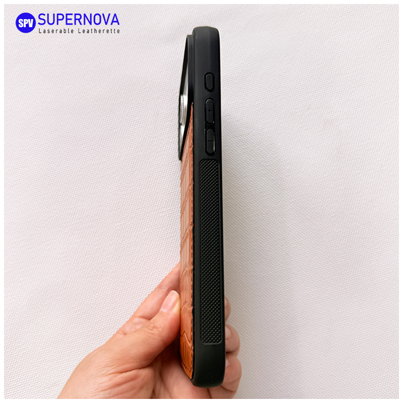 Custodia per telefono in similpelle laserabile