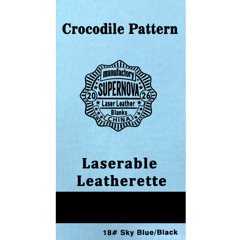 Foglio in similpelle laserabile con goffratura coccodrillo con adesivo/senza adesivo Foglio in similpelle laserabile con goffratura coccodrillo con adesivo/senza adesivo