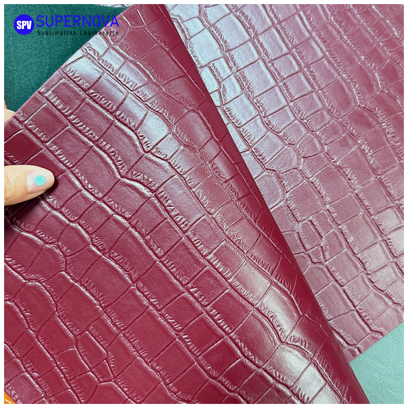 Foglio in similpelle laserabile con goffratura coccodrillo con adesivo/senza adesivo Foglio in similpelle laserabile con goffratura coccodrillo con adesivo/senza adesivo