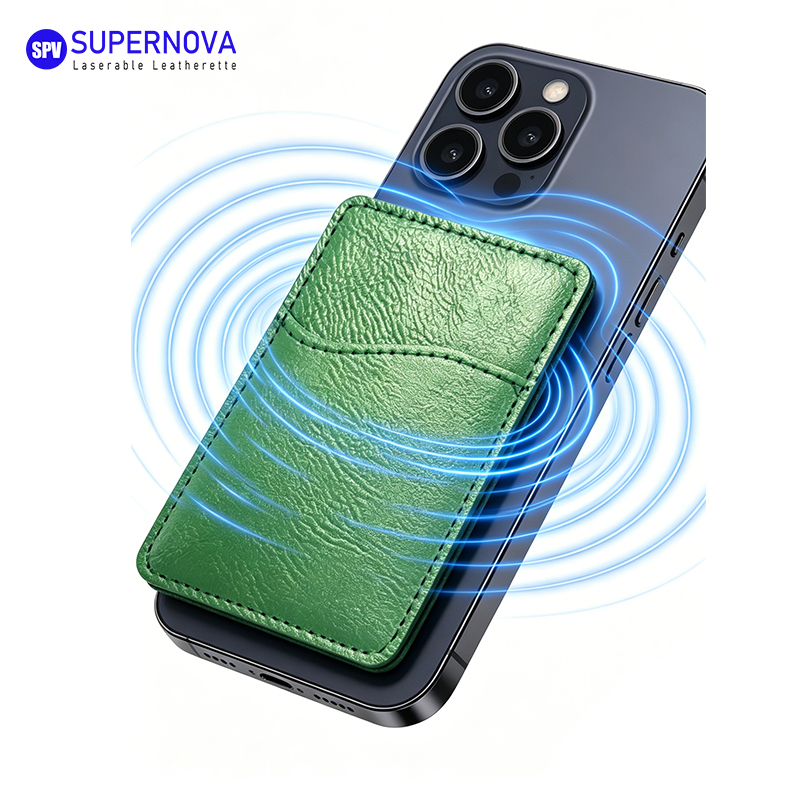 Porta carte di credito in similpelle laserabile con magnete