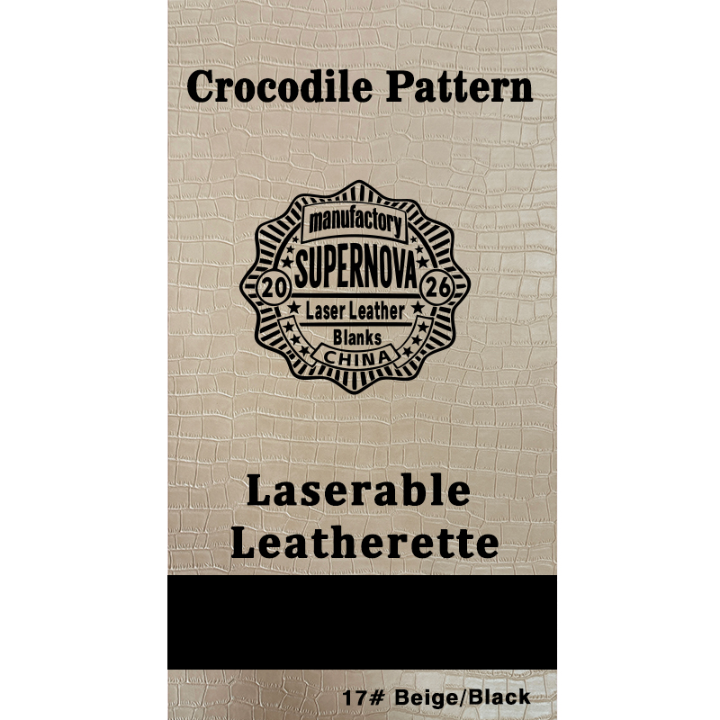 Foglio in similpelle laserabile con goffratura coccodrillo con adesivo/senza adesivo Foglio in similpelle laserabile con goffratura coccodrillo con adesivo/senza adesivo