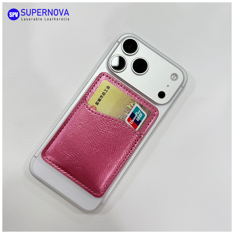 Porta carte di credito in similpelle laserabile con magnete