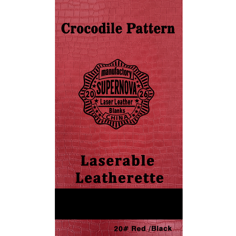 Foglio in similpelle laserabile con goffratura coccodrillo con adesivo/senza adesivo Foglio in similpelle laserabile con goffratura coccodrillo con adesivo/senza adesivo