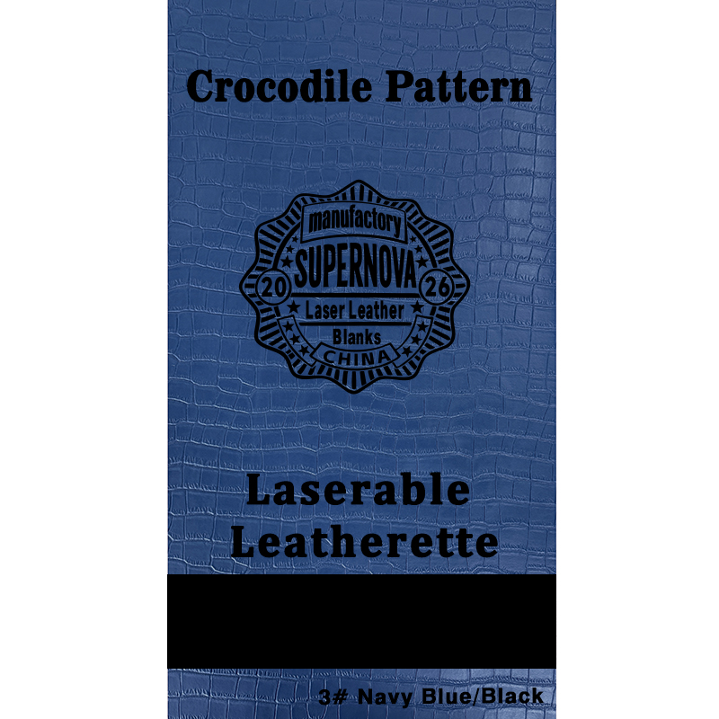 Foglio in similpelle laserabile con goffratura coccodrillo con adesivo/senza adesivo Foglio in similpelle laserabile con goffratura coccodrillo con adesivo/senza adesivo