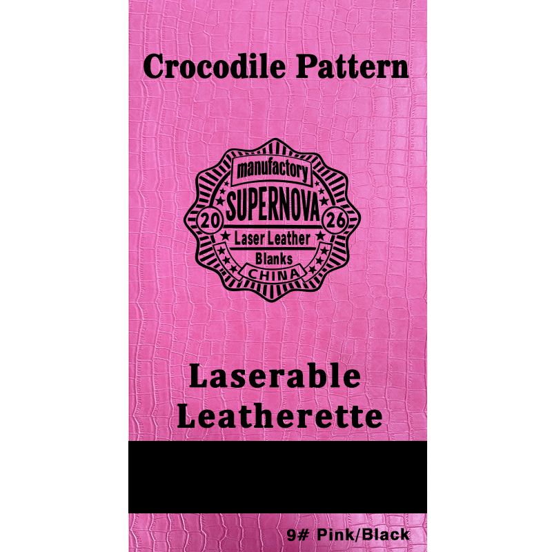 Foglio in similpelle laserabile con goffratura coccodrillo con adesivo/senza adesivo Foglio in similpelle laserabile con goffratura coccodrillo con adesivo/senza adesivo