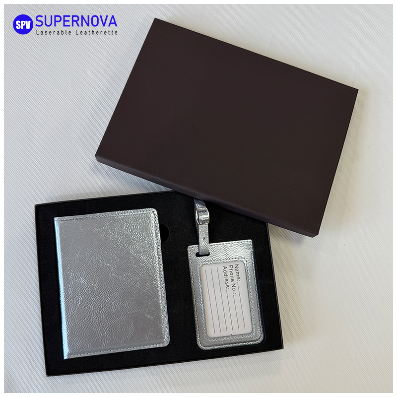 Confezione regalo in carta kraft dorata incisa al laser