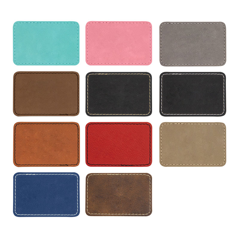 Toppe rettangolari in similpelle da 3 1/2 'x 2 1/2'. Toppe rettangolari in similpelle da 3 1/2 'x 2 1/2'.
