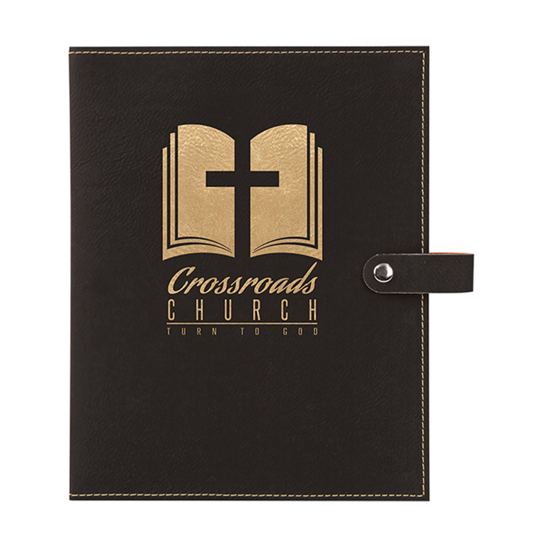 Leatherette Book Cover with Snap Closure