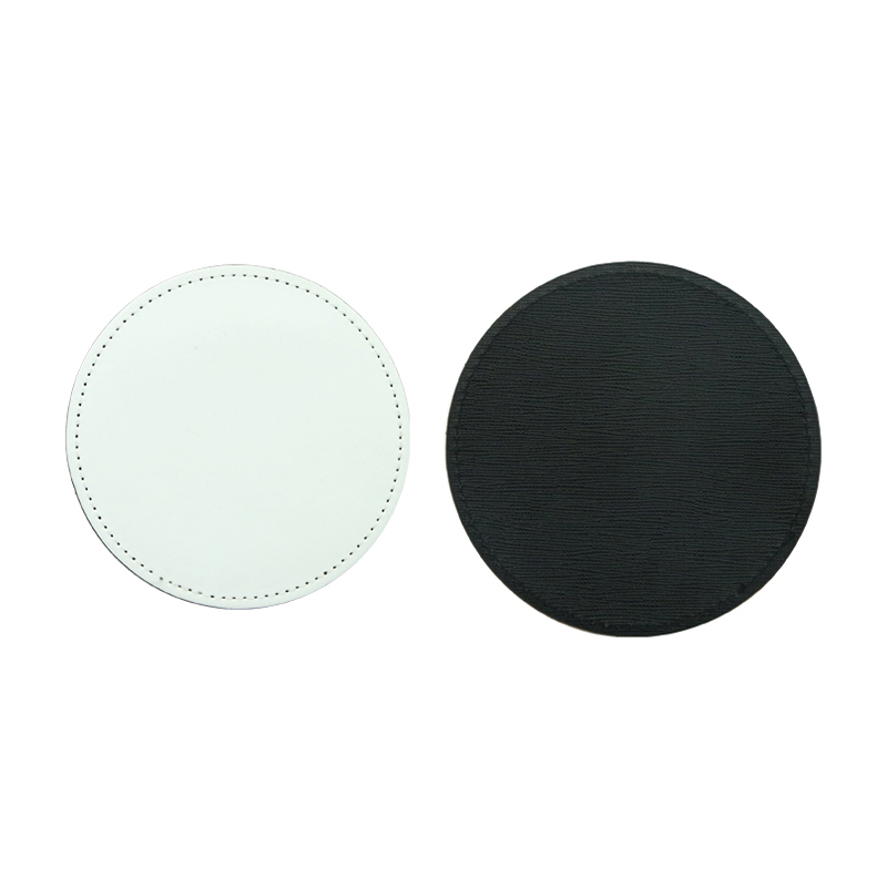 Sottobicchiere per tazza in pelle PU sublimatica, rotondo