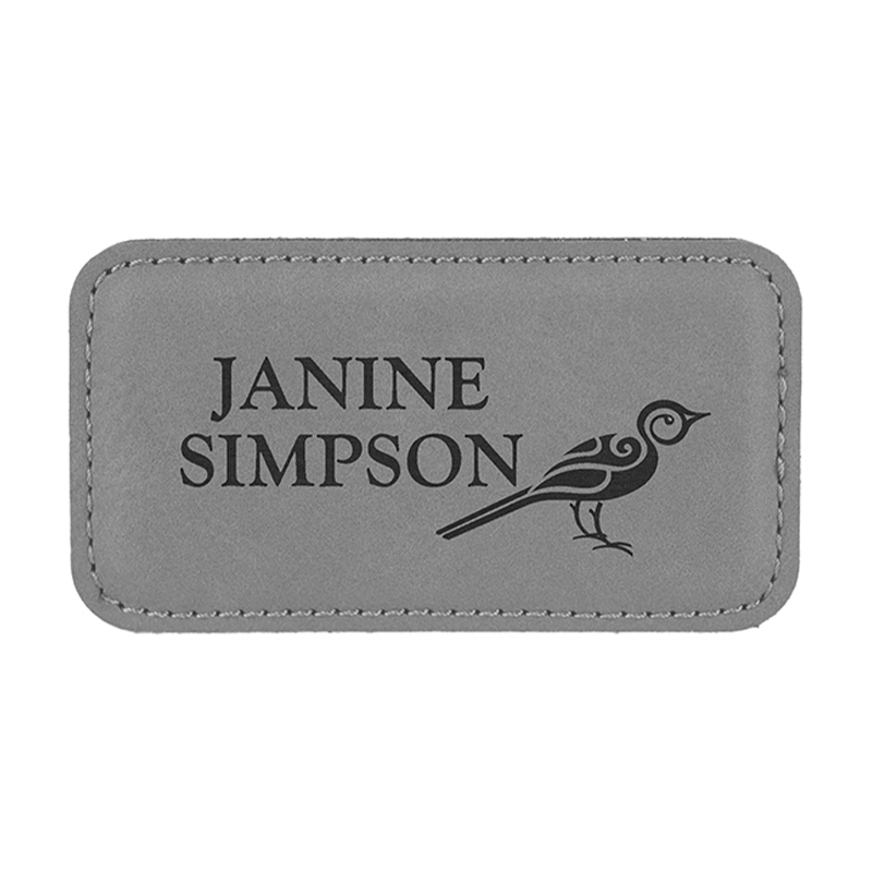 Badge rettangolare in similpelle laserabile con magnete