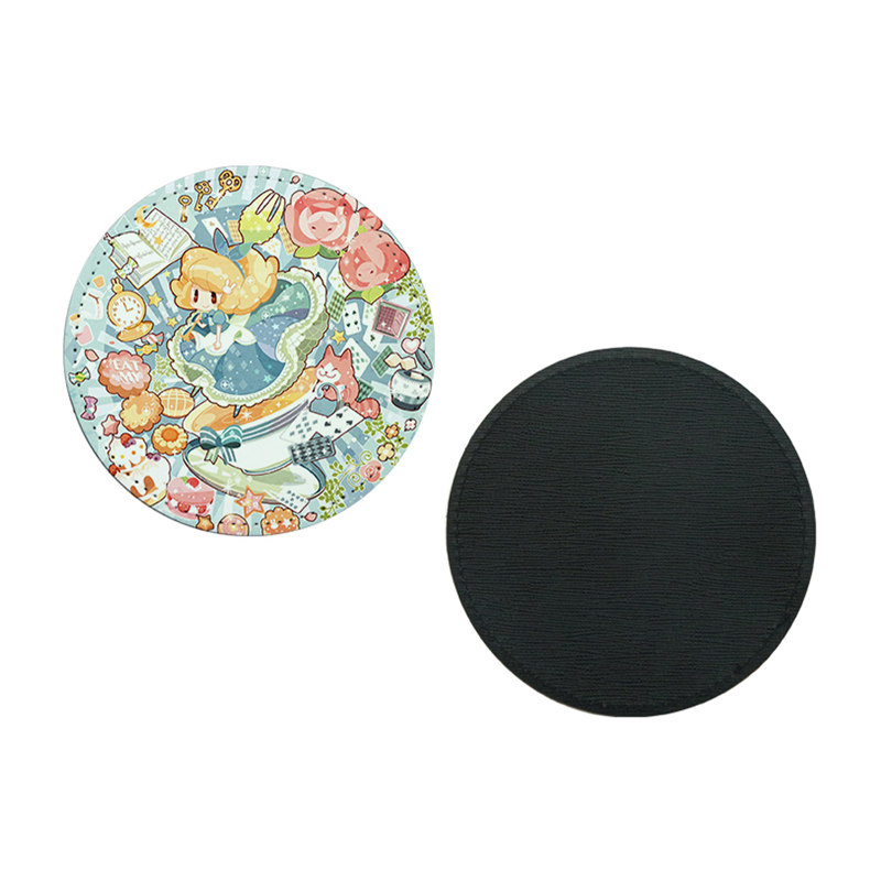 Sottobicchiere per tazza in pelle PU sublimatica, rotondo