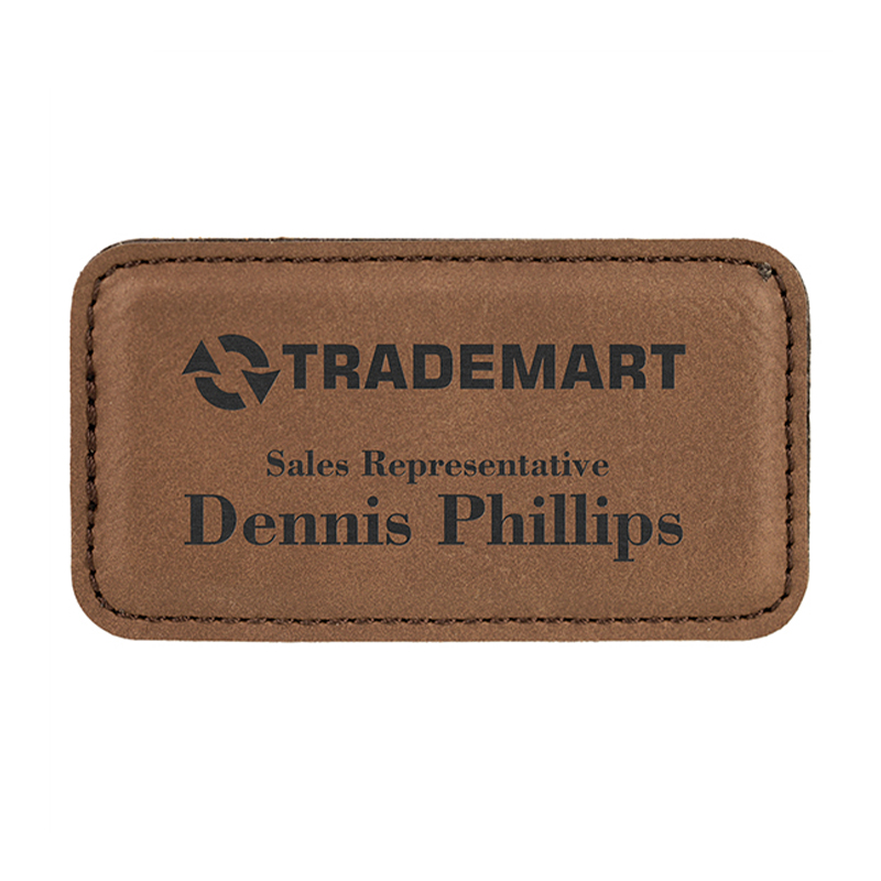 Badge per nome rettangolari grandi in similpelle