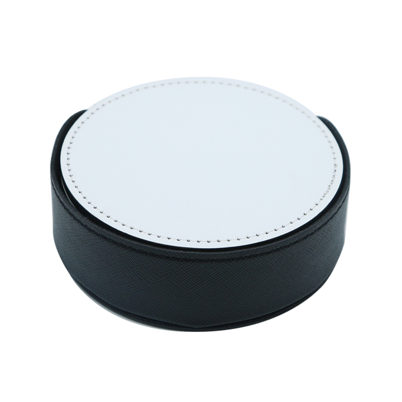 Sottobicchiere per tazza in pelle PU sublimatica, rotondo