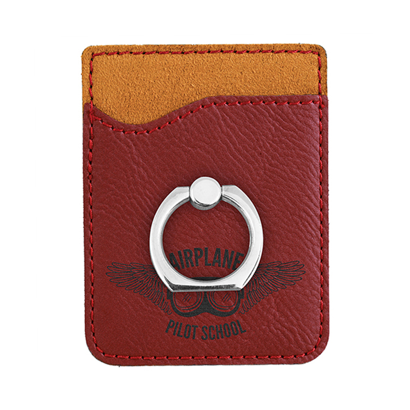 Porta cellulare in similpelle laserabile con anello