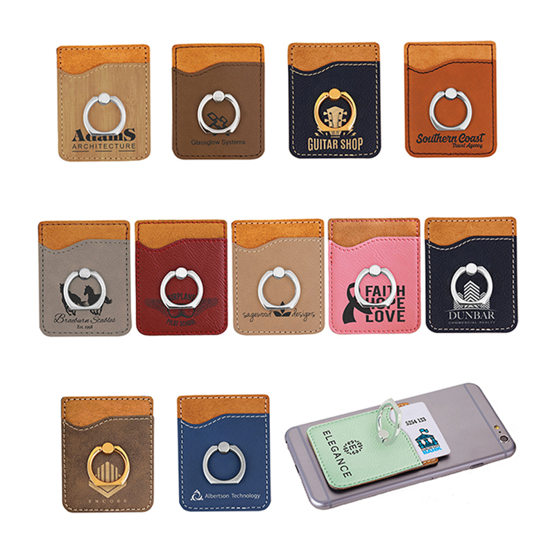 Porta cellulare in similpelle laserabile con anello