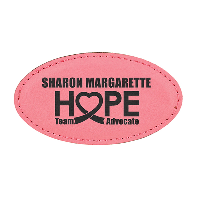 Badge con nome ovali in similpelle