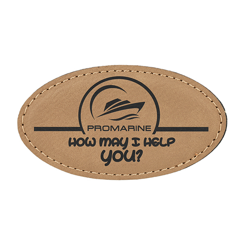 Badge con nome ovali in similpelle
