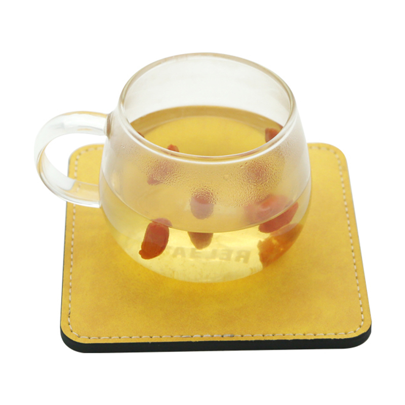 Sottobicchiere per tazza in pelle PU sublimatica - quadrato