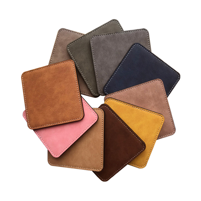 Sottobicchiere per tazza in pelle PU sublimatica - quadrato