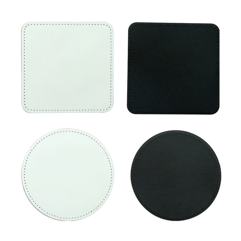 Sottobicchiere per tazza in pelle PU sublimatica - quadrato