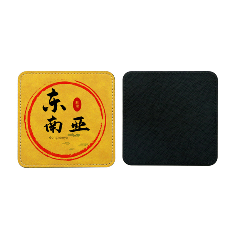 Sottobicchiere per tazza in pelle PU sublimatica - quadrato