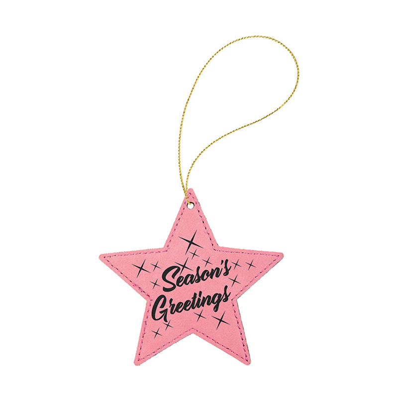 Ornamento stella in similpelle laserabile