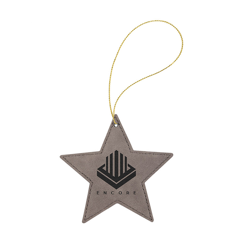 Ornamento stella in similpelle laserabile