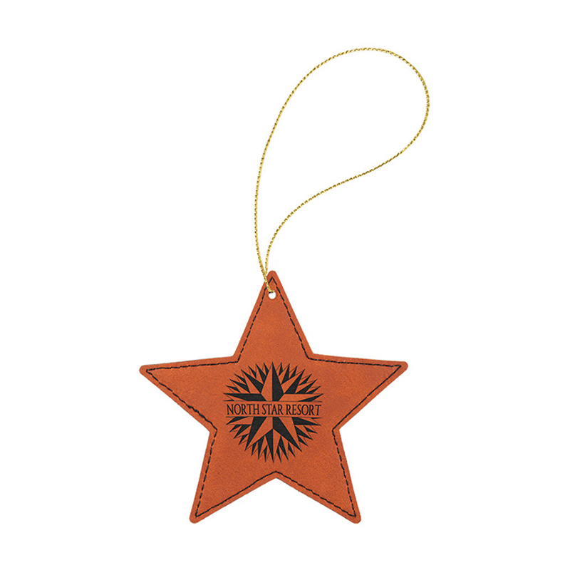 Ornamento stella in similpelle laserabile